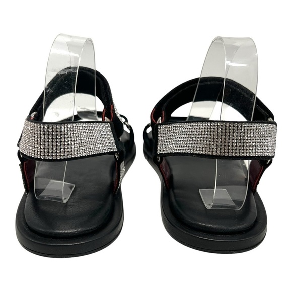 Staud Betty Rhinestone Black Leather Sporty Outdoor Sandals Womens 40 - Picture 8 of 14
